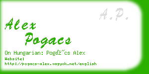 alex pogacs business card